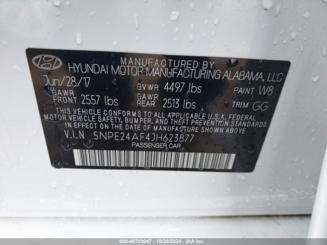 Photo 8 VIN: 5NPE24AF4JH623877 - HYUNDAI SONATA 