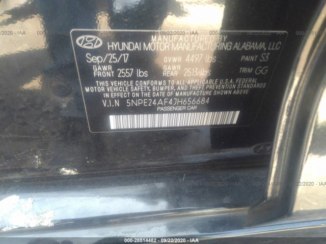 Photo 8 VIN: 5NPE24AF4JH656684 - HYUNDAI SONATA 