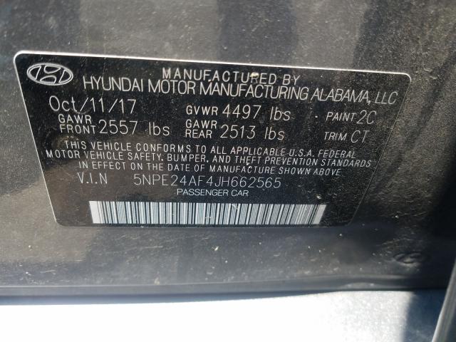 Photo 9 VIN: 5NPE24AF4JH662565 - HYUNDAI SONATA 