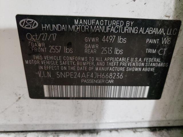 Photo 9 VIN: 5NPE24AF4JH668236 - HYUNDAI SONATA SE 