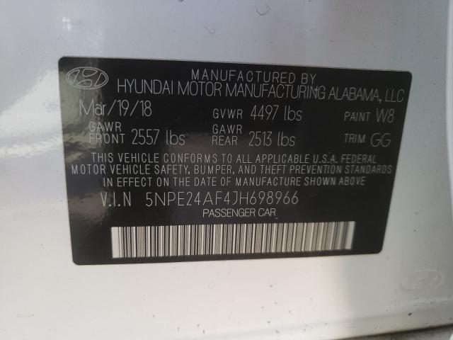 Photo 9 VIN: 5NPE24AF4JH698966 - HYUNDAI SONATA SE 