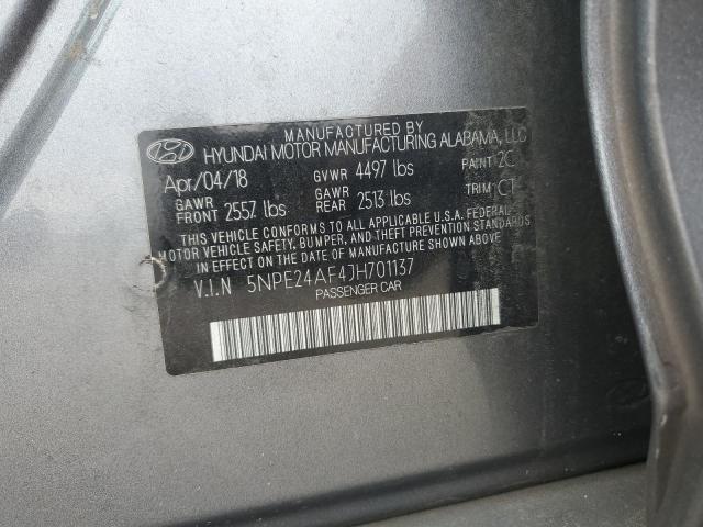 Photo 11 VIN: 5NPE24AF4JH701137 - HYUNDAI SONATA SE 