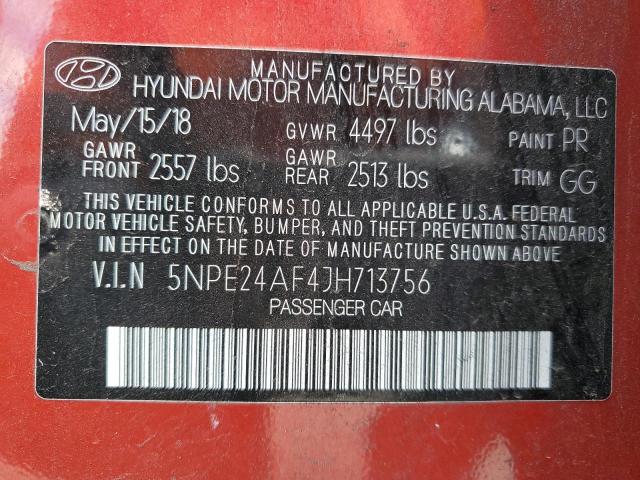 Photo 11 VIN: 5NPE24AF4JH713756 - HYUNDAI SONATA 