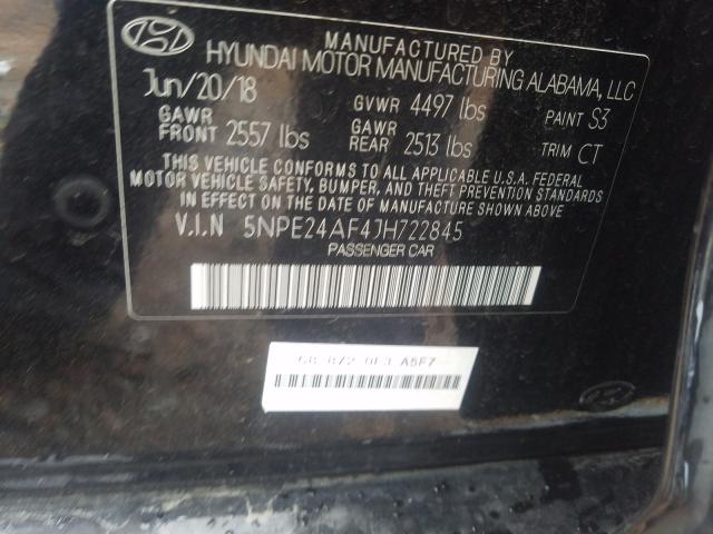 Photo 9 VIN: 5NPE24AF4JH722845 - HYUNDAI SONATA SE 