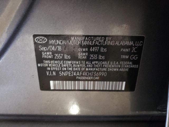 Photo 11 VIN: 5NPE24AF4KH736990 - HYUNDAI SONATA 