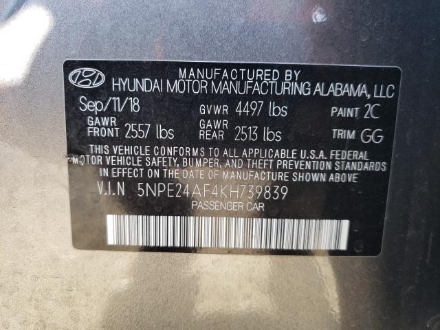 Photo 9 VIN: 5NPE24AF4KH739839 - HYUNDAI SONATA SE 