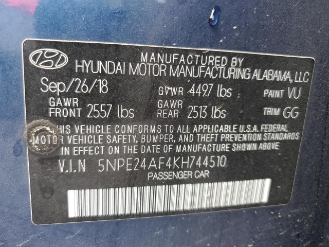 Photo 9 VIN: 5NPE24AF4KH744510 - HYUNDAI SONATA SE 