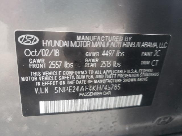 Photo 9 VIN: 5NPE24AF4KH745785 - HYUNDAI SONATA SE 