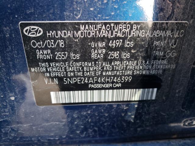 Photo 9 VIN: 5NPE24AF4KH746399 - HYUNDAI SONATA SE 