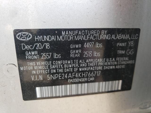 Photo 9 VIN: 5NPE24AF4KH766717 - HYUNDAI SONATA SE 