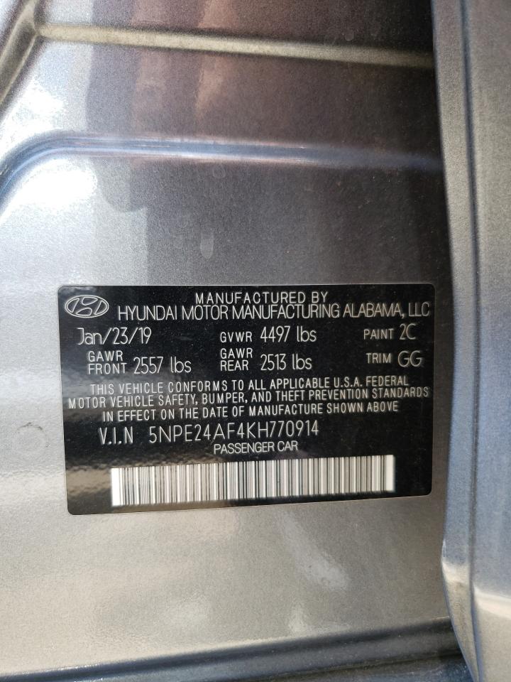 Photo 12 VIN: 5NPE24AF4KH770914 - HYUNDAI SONATA 