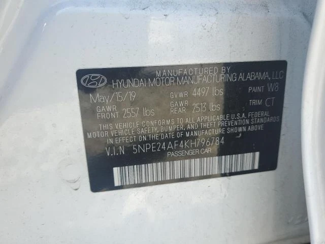 Photo 12 VIN: 5NPE24AF4KH796784 - HYUNDAI SONATA SE 