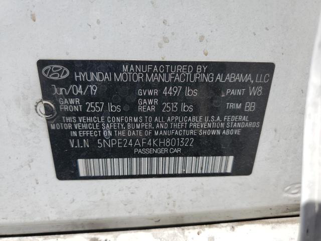 Photo 11 VIN: 5NPE24AF4KH801322 - HYUNDAI SONATA SE 