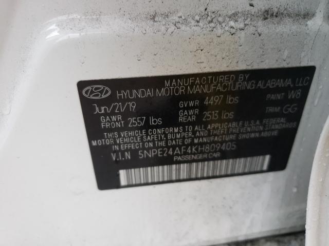 Photo 9 VIN: 5NPE24AF4KH809405 - HYUNDAI SONATA SE 