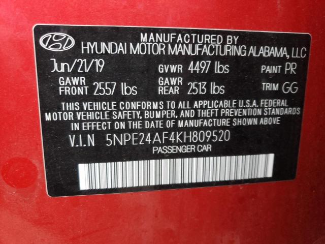 Photo 12 VIN: 5NPE24AF4KH809520 - HYUNDAI SONATA SE 