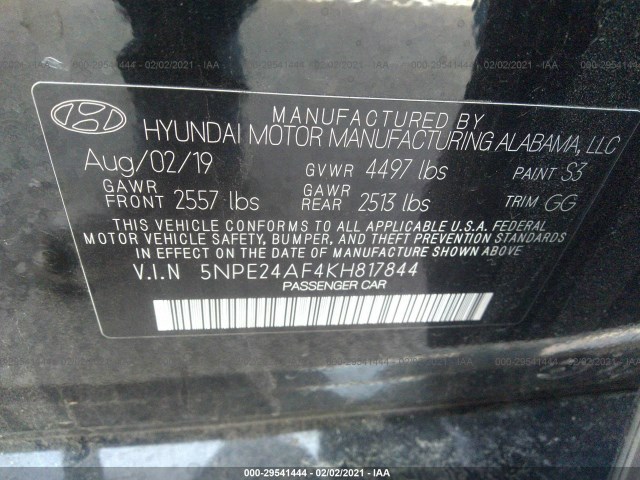 Photo 8 VIN: 5NPE24AF4KH817844 - HYUNDAI SONATA 