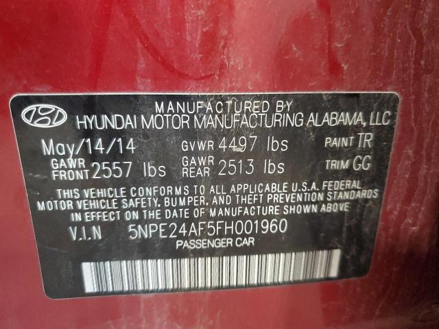 Photo 9 VIN: 5NPE24AF5FH001960 - HYUNDAI SONATA SE 