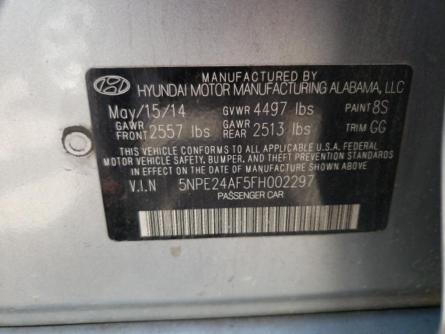 Photo 9 VIN: 5NPE24AF5FH002297 - HYUNDAI SONATA SE 