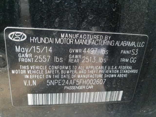 Photo 9 VIN: 5NPE24AF5FH002607 - HYUNDAI SONATA SE 