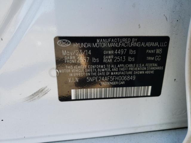 Photo 11 VIN: 5NPE24AF5FH006849 - HYUNDAI SONATA SE 