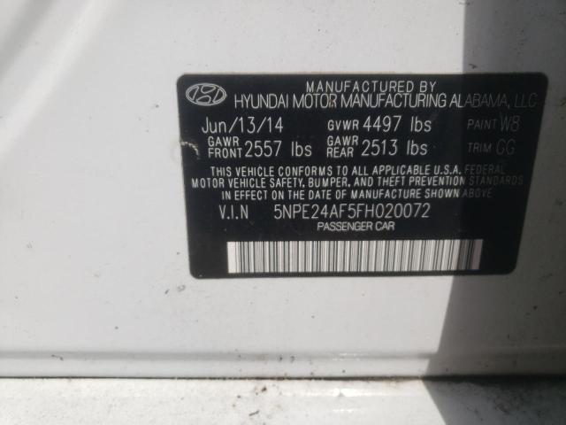 Photo 9 VIN: 5NPE24AF5FH020072 - HYUNDAI SONATA SE 