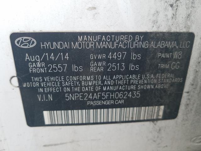 Photo 9 VIN: 5NPE24AF5FH062435 - HYUNDAI SONATA SE 