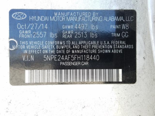 Photo 9 VIN: 5NPE24AF5FH118440 - HYUNDAI SONATA 