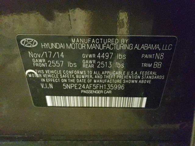 Photo 9 VIN: 5NPE24AF5FH135996 - HYUNDAI SONATA SE 