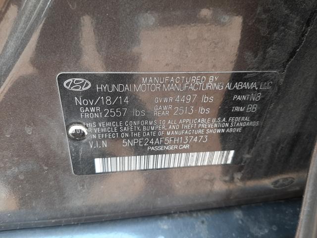 Photo 9 VIN: 5NPE24AF5FH137473 - HYUNDAI SONATA 