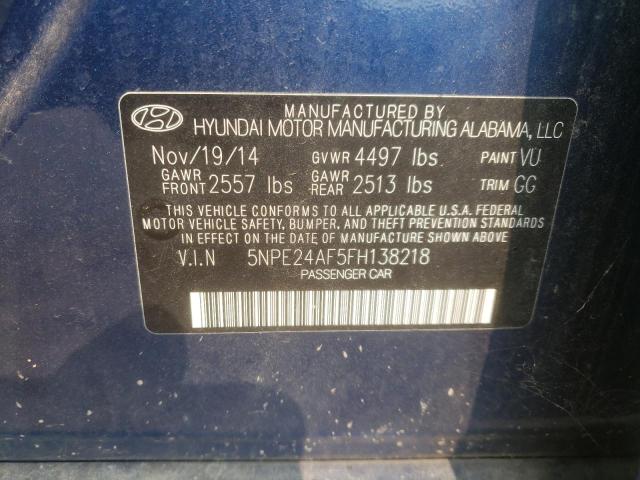 Photo 11 VIN: 5NPE24AF5FH138218 - HYUNDAI SONATA SE 