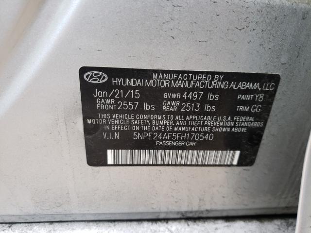 Photo 9 VIN: 5NPE24AF5FH170540 - HYUNDAI SONATA SE 