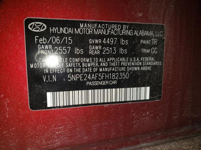 Photo 9 VIN: 5NPE24AF5FH182350 - HYUNDAI SONATA SE 