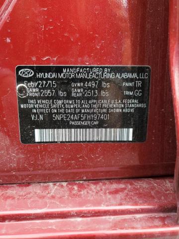 Photo 11 VIN: 5NPE24AF5FH197401 - HYUNDAI SONATA SE 