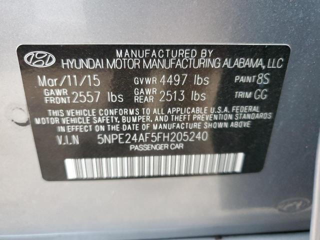 Photo 12 VIN: 5NPE24AF5FH205240 - HYUNDAI SONATA 