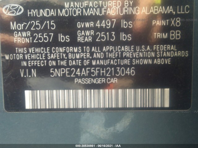 Photo 8 VIN: 5NPE24AF5FH213046 - HYUNDAI SONATA 