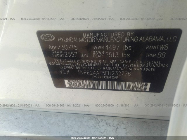 Photo 8 VIN: 5NPE24AF5FH232776 - HYUNDAI SONATA 