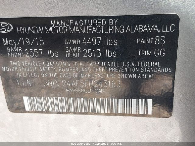 Photo 8 VIN: 5NPE24AF5FH243163 - HYUNDAI SONATA 