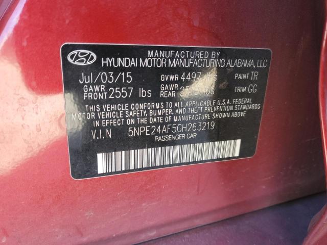 Photo 11 VIN: 5NPE24AF5GH263219 - HYUNDAI SONATA 