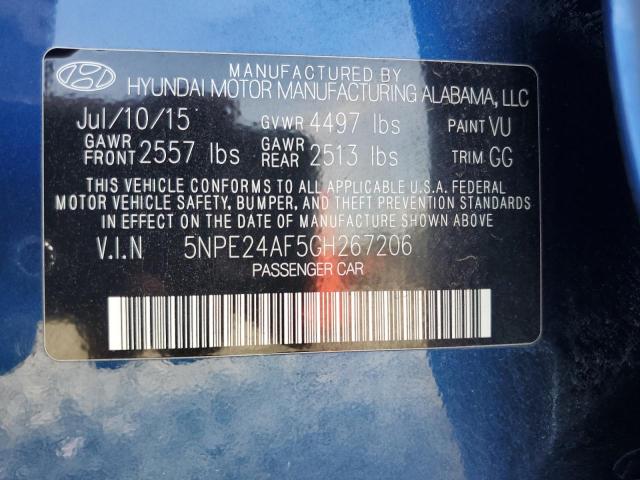 Photo 11 VIN: 5NPE24AF5GH267206 - HYUNDAI SONATA SE 