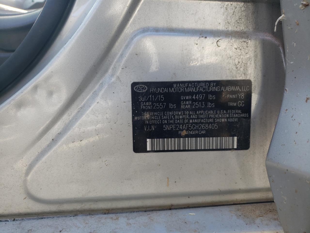 Photo 11 VIN: 5NPE24AF5GH268405 - HYUNDAI SONATA 