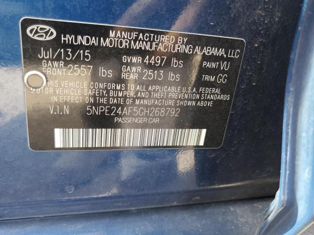 Photo 11 VIN: 5NPE24AF5GH268792 - HYUNDAI SONATA 