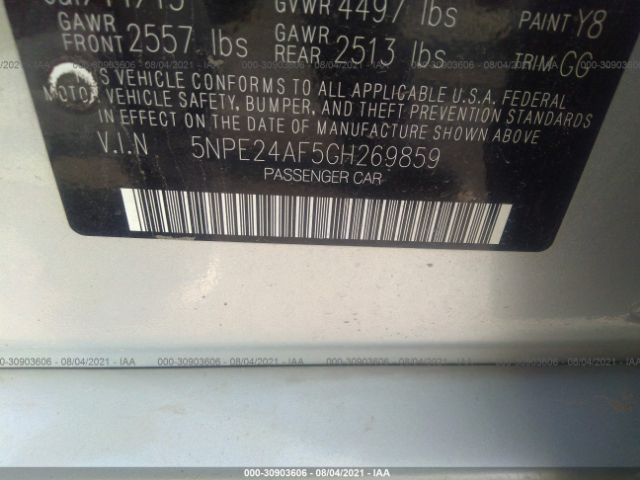 Photo 8 VIN: 5NPE24AF5GH269859 - HYUNDAI SONATA 