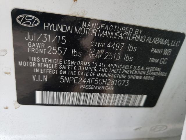 Photo 9 VIN: 5NPE24AF5GH281073 - HYUNDAI SONATA SE 