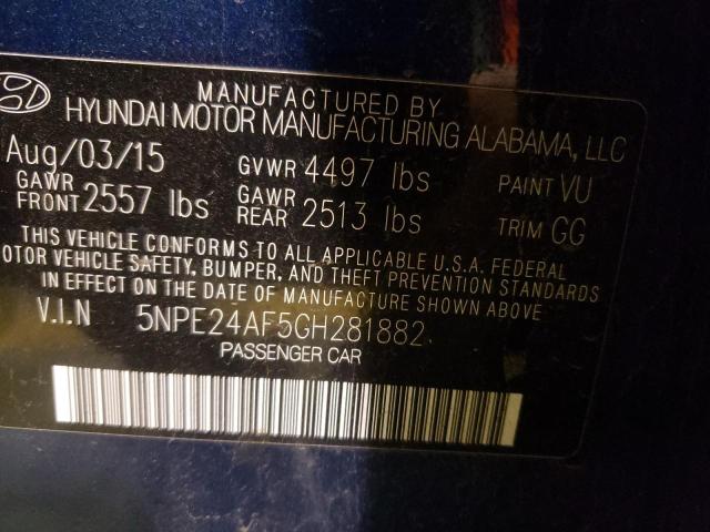 Photo 12 VIN: 5NPE24AF5GH281882 - HYUNDAI SONATA SE 