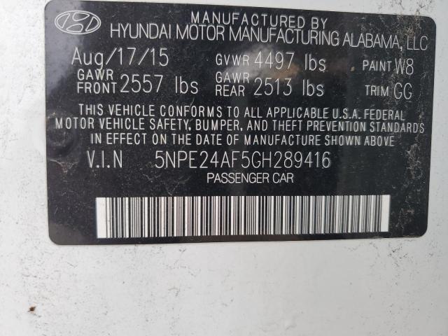 Photo 11 VIN: 5NPE24AF5GH289416 - HYUNDAI SONATA SE 