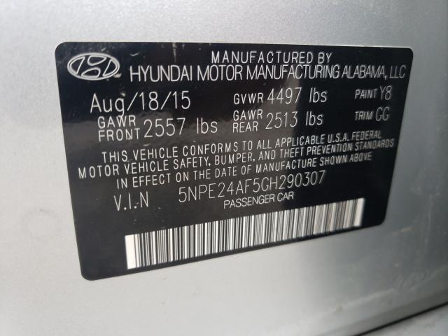 Photo 9 VIN: 5NPE24AF5GH290307 - HYUNDAI SONATA SE 