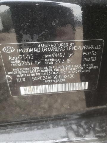 Photo 11 VIN: 5NPE24AF5GH292400 - HYUNDAI SONATA SE 