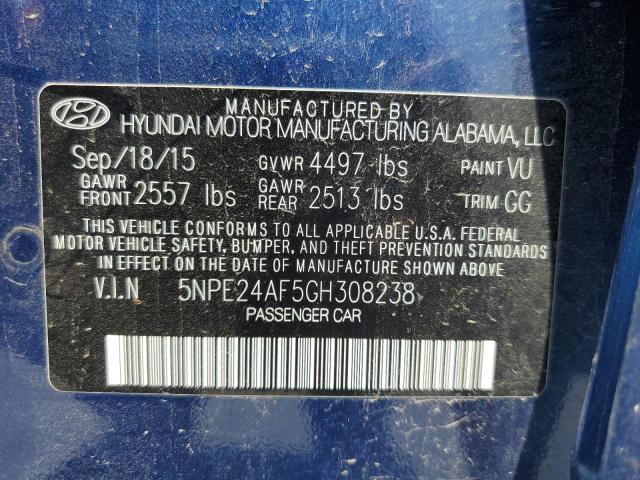 Photo 11 VIN: 5NPE24AF5GH308238 - HYUNDAI SONATA SE 