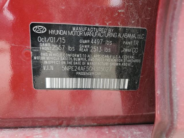 Photo 11 VIN: 5NPE24AF5GH315027 - HYUNDAI SONATA 