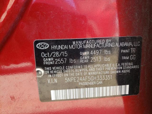 Photo 11 VIN: 5NPE24AF5GH333351 - HYUNDAI SONATA SE 